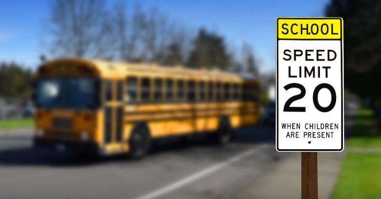 Hildebrand & Wilson, LLP in Pearland, Texas - Image of a signboard fro school bus limit